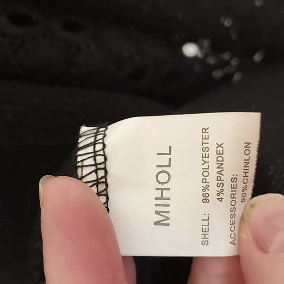 MIHOLL Women’s Long Sleeve Tops Lace Casual Loose Blouses T Shirts Size Med - Picture 7 of 13